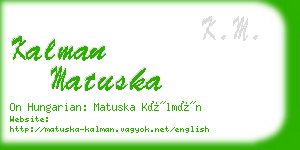 kalman matuska business card